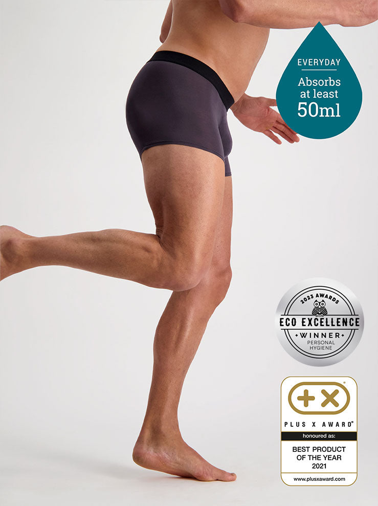 Confitex for Men leakproof trunks for light bladder leakage in iron grey