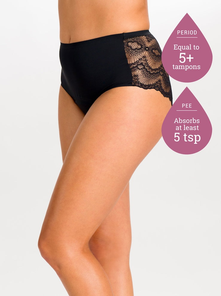 Pee and period panties Full Brief Lace - JustnCase by Confitex
